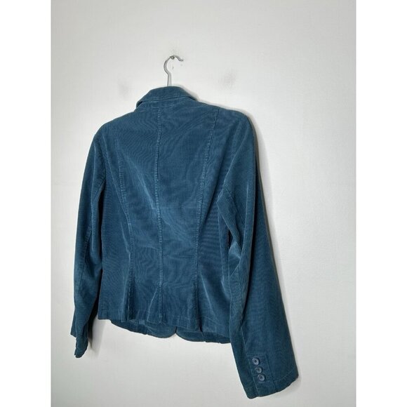 Talbots Blazer Women's Corduroy Teal Blue Jacket Casual Pockets Size 8 - Picture 6 of 9